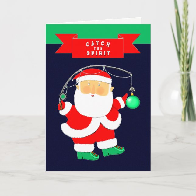 Fishing Christmas Holiday Card (Front)