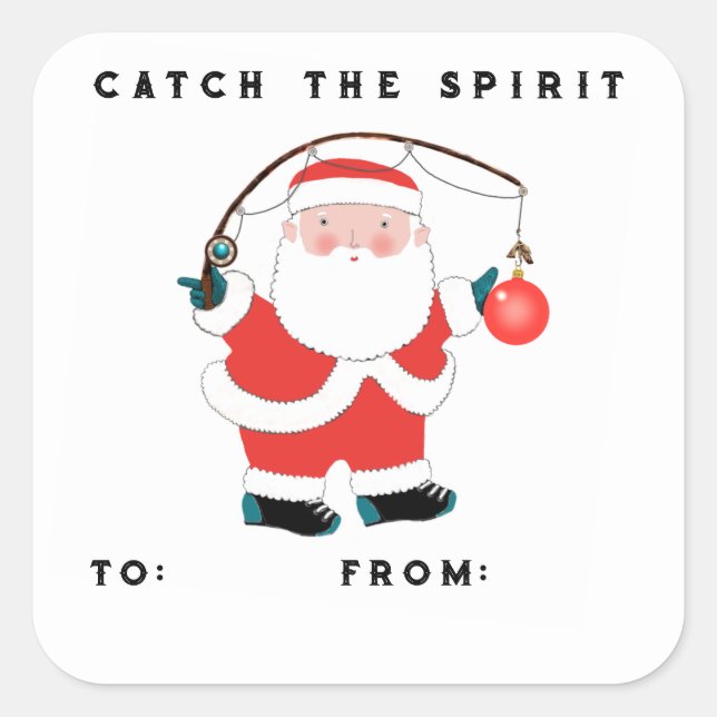 Fishing Christmas Holiday Gift Tags (Front)