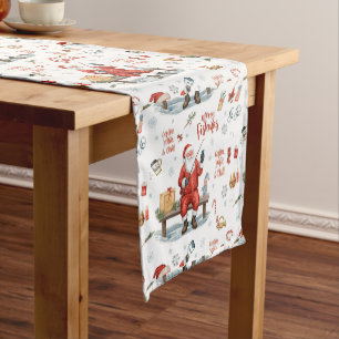 Fishing Christmas themed Short Table Runner