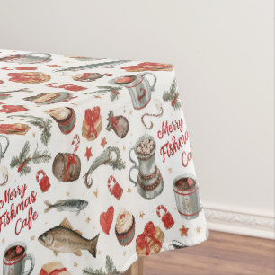 Fishing Christmas themed Tablecloth