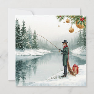 Fishing Christmas with FOX in the Winter Holiday Card