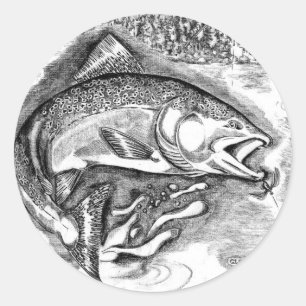 Fishing Classic Round Sticker