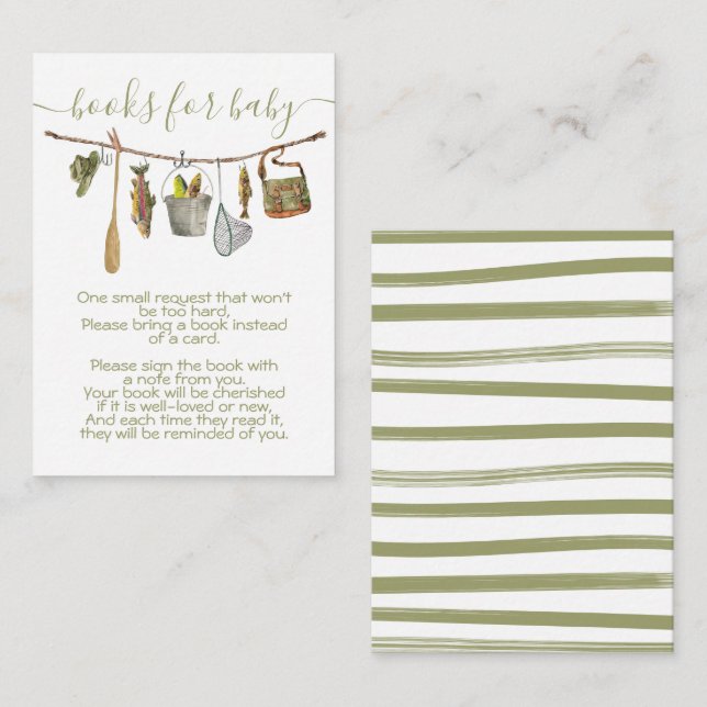 Fishing clothesline Books for Baby Enclosure Card (Front/Back)