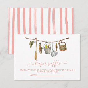 Fishing clothesline Diaper Raffle Girl card