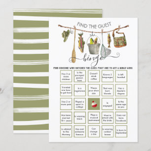 Fishing Clothesline Find the Guest BINGO  Invitation