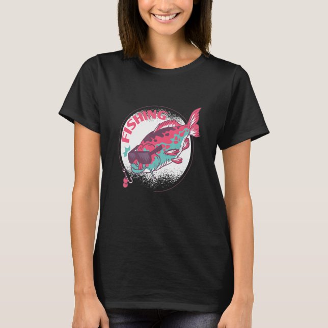 Fishing cool carp with sunglasses about to eat on  T-Shirt (Front)