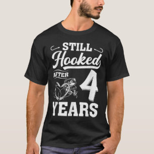 Fishing Couple 4 Years Anniversary 4th Wedding Cel T-Shirt