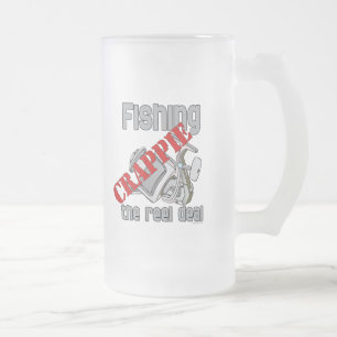 Fishing Crappie The Reel Deal Serious Fishing Frosted Glass Beer Mug