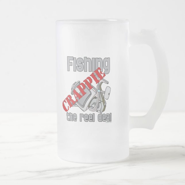 Fishing Crappie The Reel Deal Serious Fishing Frosted Glass Beer Mug (Right)