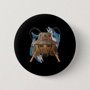 Fishing Dachshund Outdoor Fisherman Dog Cute Fly F 6 Cm Round Badge