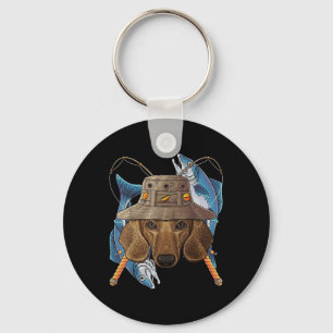 Fishing Dachshund Outdoor Fisherman Dog Cute Fly F Key Ring