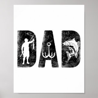 Fishing Dad Birthday Clic Bold Font Fish Daddy Poster
