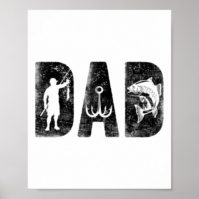 Fishing Dad Birthday Clic Bold Font Fish Daddy  Poster (Front)