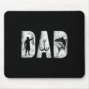 Fishing Dad Clic Bold Font Father's Day Fish Daddy Mouse Mat