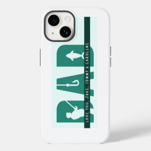 Fishing Dad Custom Kids Names Message Father's Day iPhone 14 Case