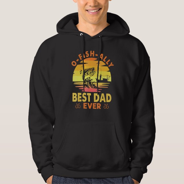 Fishing Dad Fisherman Best Dad Ever Fish Man Fathe Hoodie (Front)