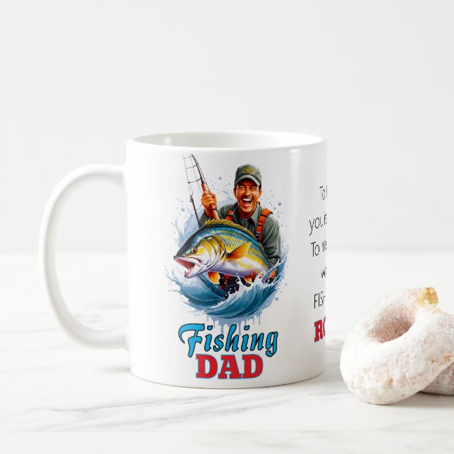 Fishing Dad Happy Father's Day Fish Coffee Mug (With Donut)