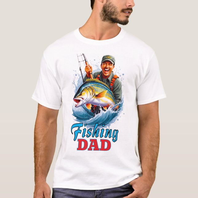 Fishing Dad Happy Happy Father's Day Fish T-Shirt (Front)