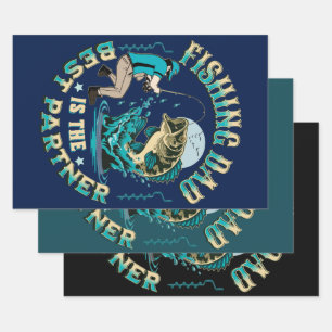 Fishing Dad Is The Best Partner Wrapping Paper Sheet