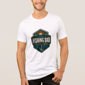 Fishing Dad Lake Cast Repeat Vintage Badge Apparel Tri-Blend Shirt