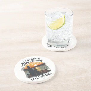 Fishing Dad Sunset Coaster