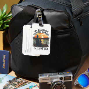 Fishing Dad Sunset Luggage Tag