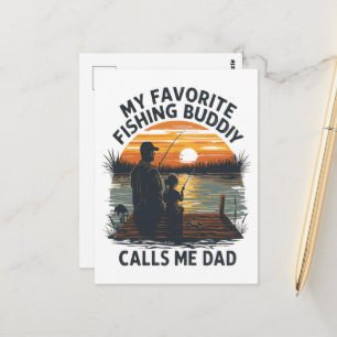 Fishing Dad Sunset Postcard