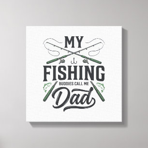 Fishing Dad Vintage Engraved  Shirt Design Canvas Print