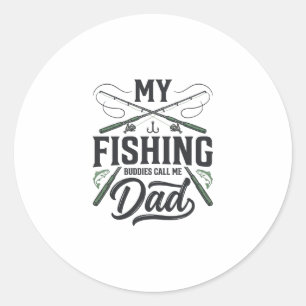 Fishing Dad Vintage Engraved  Shirt Design Classic Round Sticker