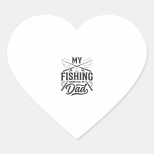 Fishing Dad Vintage Engraved  Shirt Design Heart Sticker