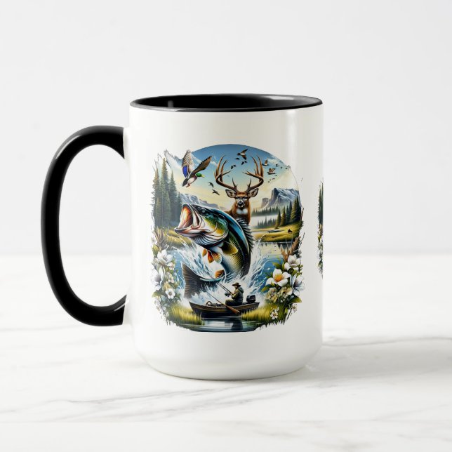 Fishing, Deer, Duck Hunting Mug (Left)