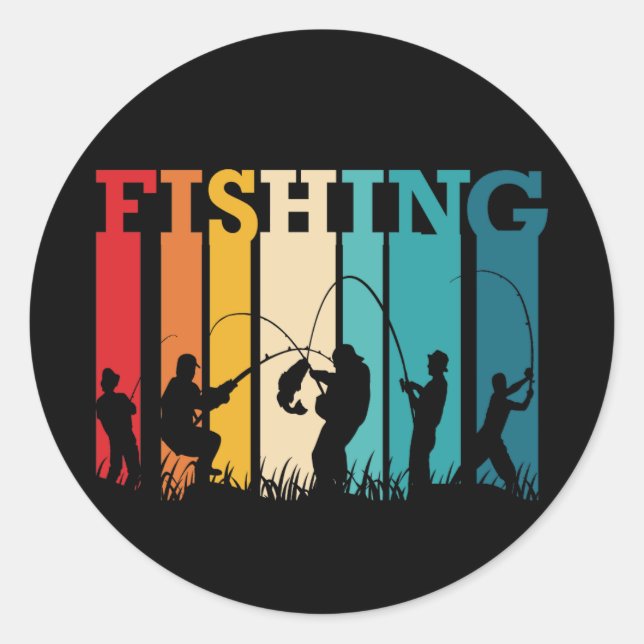 Fishing Designs  Classic Round Sticker (Front)