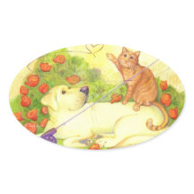 Fishing Dog and Cat / Stickers