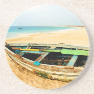 Fishing Dory on the Beach Coaster