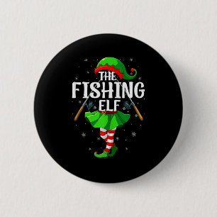 Fishing Elf Christmas Girls Women Elf Squad Xmas F 6 Cm Round Badge
