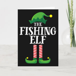 Fishing Elf Matching Family Group Christmas Party  Card