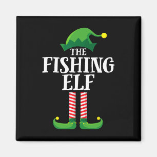 Fishing Elf Matching Family Group Christmas Party Magnet