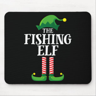 Fishing Elf Matching Family Group Christmas Party Mouse Mat