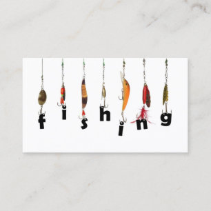 Fishing Equipment Simple White Business Card