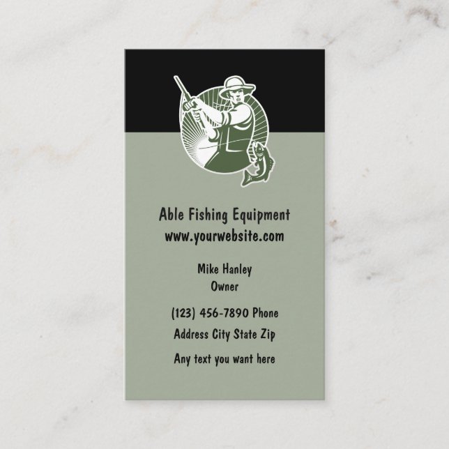 Fishing Equipment Theme Business Card (Front)