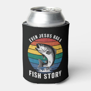 Fishing Even Jesus Had Fish Story Bass Fish Funny  Can Cooler