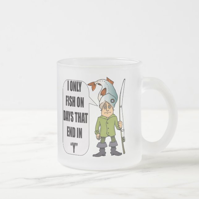 Fishing Everday T-shirts and Gifts Frosted Glass Coffee Mug (Right)