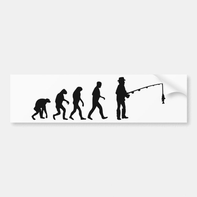 fishing evolution bumper sticker (Front)