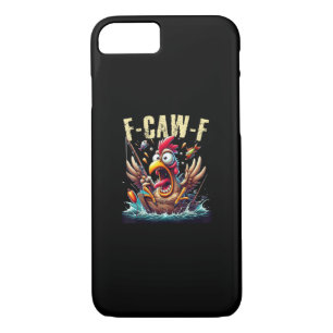 Fishing F-Caw-F Funny Chicken Scream Humor iPhone 8/7 Case