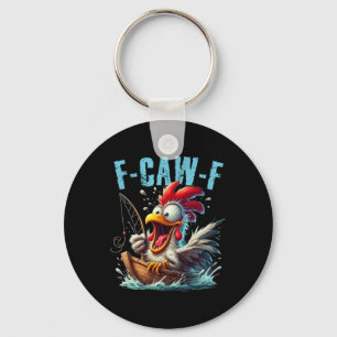 Fishing F-caw-f Funny Chicken Scream Humour _1 Key Ring
