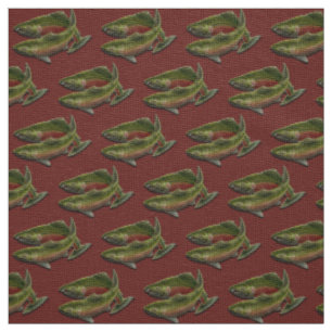 Fishing Fabric Coho Salmon Fish Art Fabric