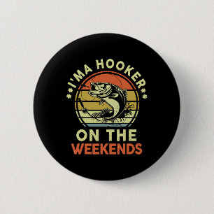 Fishing Father Day Gift On Weekends Funny B Dad 6 Cm Round Badge