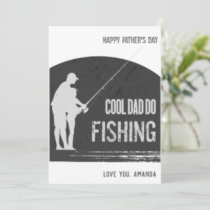 Fishing Fathers day Cards Black Fisherman