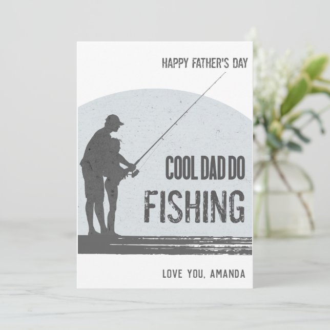 Fishing fathers day cards Vintage Fisherman (Standing Front)