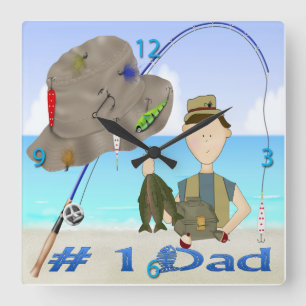 Fishing Father's Day Wall Clock
